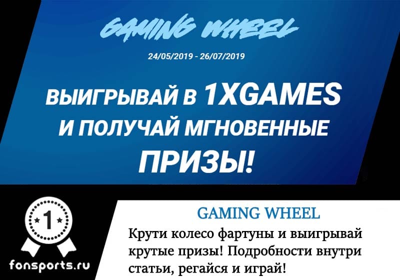 Играйте на 1ХGAMES и выигрывайте крутые призы в Gaming Wheel